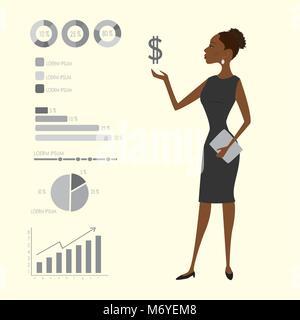 Beauty business woman et des infographies,modèle stock vector illustration Illustration de Vecteur