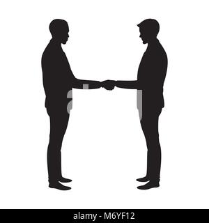 Silhouette, handshake isolated on white,stock vector illustration Illustration de Vecteur