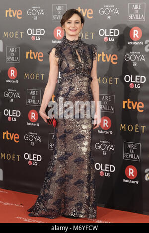 32e Goya Film Awards, qui a eu lieu à l'Auditorium Marriott Madrid à Madrid, Espagne. Avec : Emily Mortimer Où : Madrid, Communauté de Madrid, Espagne : 03 févr. 2018 Lorsque Crédit : Oscar Gonzalez/WENN.com Banque D'Images