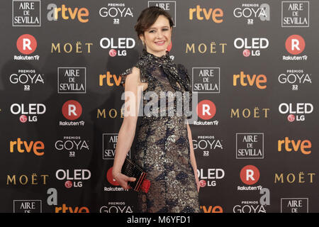 32e Goya Film Awards, qui a eu lieu à l'Auditorium Marriott Madrid à Madrid, Espagne. Avec : Emily Mortimer Où : Madrid, Communauté de Madrid, Espagne : 03 févr. 2018 Lorsque Crédit : Oscar Gonzalez/WENN.com Banque D'Images