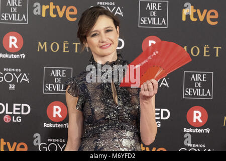 32e Goya Film Awards, qui a eu lieu à l'Auditorium Marriott Madrid à Madrid, Espagne. Avec : Emily Mortimer Où : Madrid, Communauté de Madrid, Espagne : 03 févr. 2018 Lorsque Crédit : Oscar Gonzalez/WENN.com Banque D'Images