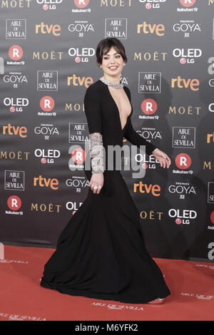 32e Goya Film Awards, qui a eu lieu à l'Auditorium Marriott Madrid à Madrid, Espagne. Avec : Anna Castillo où : Madrid, Communauté de Madrid, Espagne : 03 févr. 2018 Lorsque Crédit : Oscar Gonzalez/WENN.com Banque D'Images