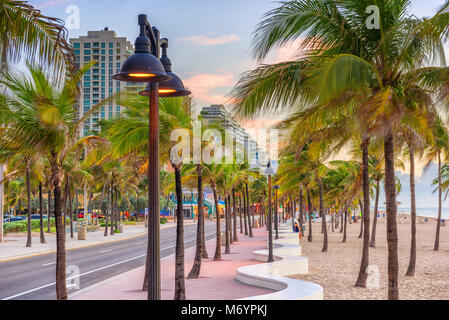 Ft. Lauderdale, Floride, USA sur la bande de plage. Banque D'Images