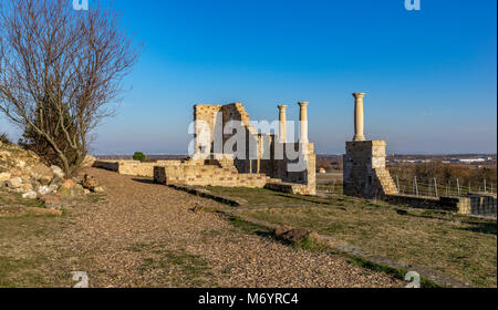 Ancienne cité romaine winery dans le sud du palatinat de l'Allemagne. Reconstruit en maçonnerie. Banque D'Images