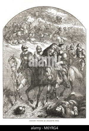 Parlementaire John Hampden mortellement blessé, la bataille de Chalgrove Field, 18 juin 1643 Banque D'Images