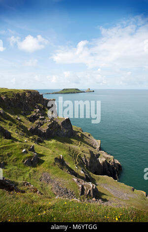 Rhossili Bay, The Gower, pays de Galles, Royaume-Uni. Banque D'Images