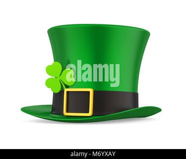 Le jour de rue Patrick Hat avec Clover Isolated Banque D'Images