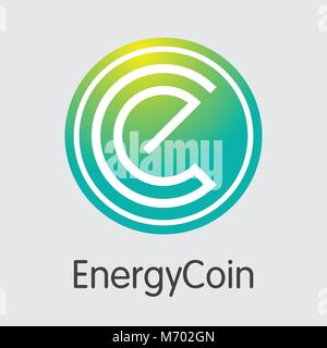 Energycoin la monnaie numérique. L'icône vecteur ENRG Signer. Illustration de Vecteur