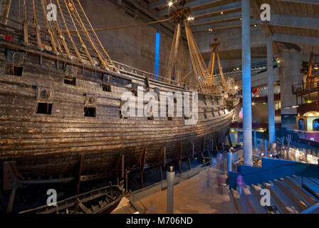 Navire de guerre Vasa Musée Vasa (Vasamuseet en), Djurgården, Stockholm, Suède Banque D'Images