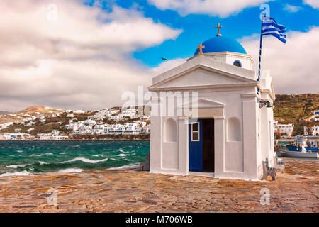 L'église Agios Nikolaos sur l'île de Mykonos, Grèce Banque D'Images