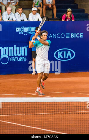 304 Rang ATP 2018-03-07. 24 ans, 168 Lbs. (5'10' de hauteur. Argentiinia, Buenos Aires. Cachantun Challenger, ronde de 32, 7-6 ; 3-6, et 6-4. Match gagné. Banque D'Images