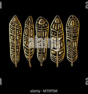 Vintage Feather vector set Illustration de Vecteur