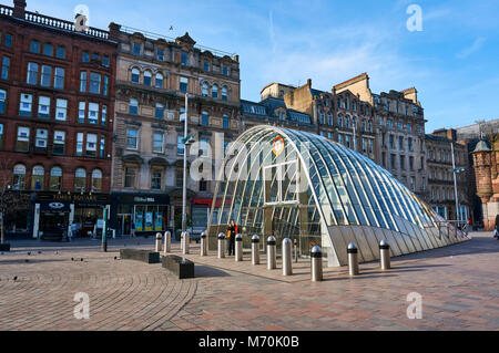 Entrée de la station de métro St Enoch à Glasgow, Royaume-Uni Banque D'Images