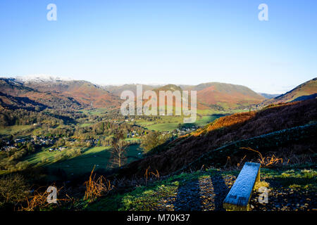 Vue sur la vallée près de Grasmere, depuis le laboratoire, Lake District, Cumbria Banque D'Images