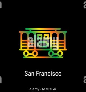 San Francisco, États-Unis l'icône de la ligne du vecteur Illustration de Vecteur
