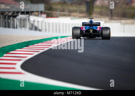 Montmelo, Catalogne, Espagne. 7 mars, 2018. Brendon Hartley, de Team Honda avec Scuderia Toro Rosso Toro Rosso STR13 voiture lors de journées d'essais en F1 circuit de Montmelo. Credit :   6190.jpg MA SOPA/Images/ZUMA/Alamy Fil Live News Banque D'Images