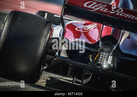 Barcelone, Espagne. 7 mars, 2018 : CHARLES LECLERC (MON) prend à la piste dans son Alfa Romeo Sauber C37 pendant six jours de la Formule 1 les essais au Circuit de Catalunya Crédit : Matthias Rickenbach/Alamy Live News Banque D'Images