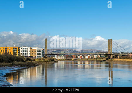 George Street Bridge sur la rivière Usk à Newport South Wales UK Banque D'Images