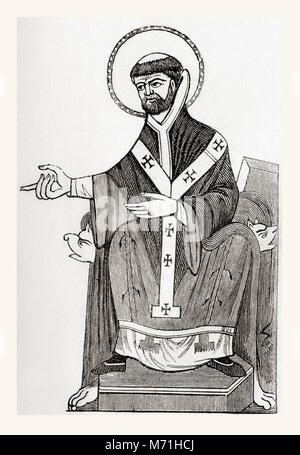 Augustin de Canterbury, 6e siècle moine bénédictin catholique qui devint le premier archevêque de Canterbury. À partir de la vieille Angleterre : A Pictorial Museum, publié 1847. Banque D'Images