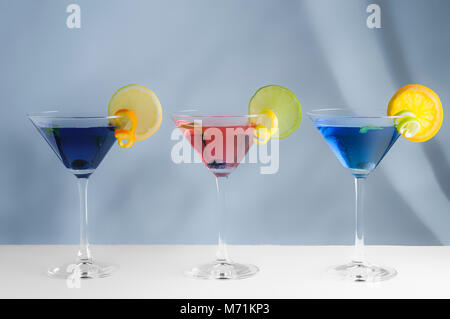 Trois cocktails colorés Banque D'Images