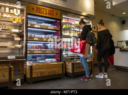 Pret a manger cafe, fraîchement préparée, bon, nourriture naturelle, Liverpool, Royaume-Uni Banque D'Images