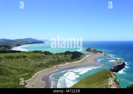 Château Point Lighthouse, Wairarapa, Nouvelle-Zélande Banque D'Images