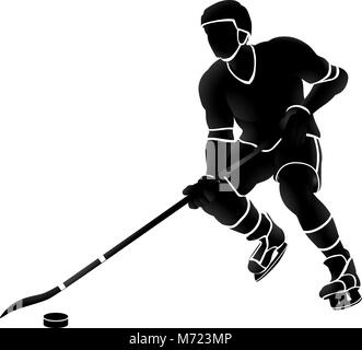 Silhouette sports Hockey sur glace Illustration de Vecteur