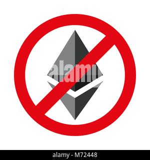 Interdiction des Cryptocurrency Ethereum Illustration de Vecteur