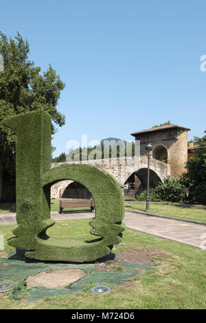 Puente Viejo, Zubi Zaharra, pont médiéval, Morga, Vizcaya, Pays Basque, Espagne, Banque D'Images