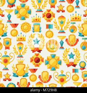 Modèle sans couture avec trophée et récompenses dans télévision style design Illustration de Vecteur