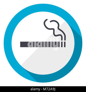 Design plat bleu cigarette icône web Banque D'Images