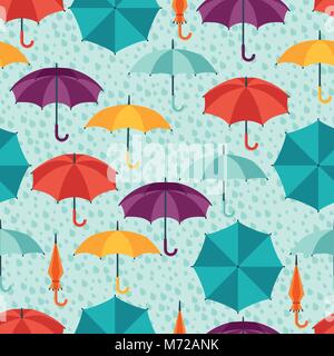 Modèle sans couture avec mignon télévision parasols multicolores Illustration de Vecteur