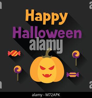 Happy Halloween carte de souhaits en télévision style design Illustration de Vecteur