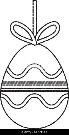 Oeufs de Pâques non colorés pendentif avec des lignes et des lignes courbes autocollant sur contexte vector illustration Illustration de Vecteur