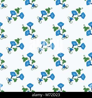 Image de fond transparente feuille fleur botanique coloré bleu plante fleur de morning glory Illustration de Vecteur