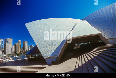 Des détails architecturaux de l'Opéra de Sydney en Australie. Banque D'Images