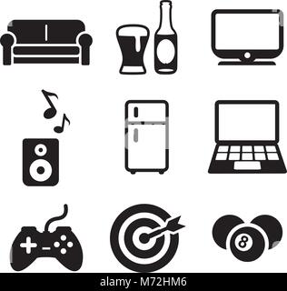 Homme activités favorites Icons Illustration de Vecteur