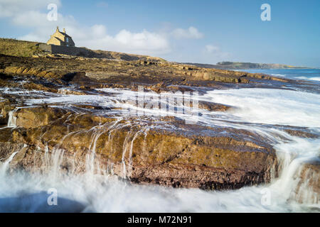 La maison de bain à Howick, un bâtiment classé Grade II sur la côte sud de Craster Northumberland Banque D'Images