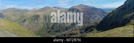 Vue vers l'Est du Mont Snowdon, le Pays de Galles Banque D'Images