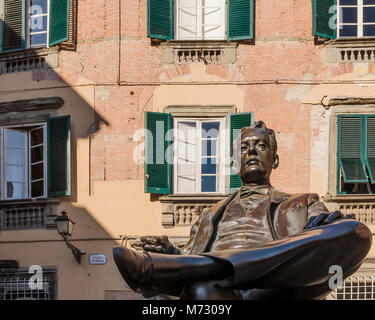 Giacomo Puccini, Piazza Cittadella, Lucca, Toscane, Italie Banque D'Images