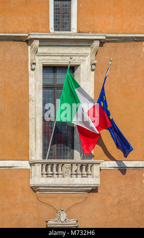 Le Palais de Venise, Rome, Italie - balcon où il parle de Duce Benito Mussolini Banque D'Images