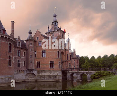 Ooidonk château médiéval en Flandre Belgique reconstruit dans le style renaissance au 16ème siècle Banque D'Images