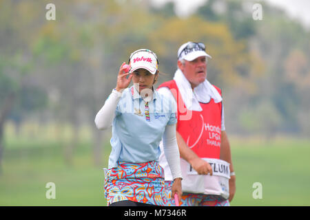 Pornanong Phatlum de Thaïlande En Thaïlande 2018 LPGA Honda au Siam Country Club, Old Course le 24 février 2018 à Pattaya Chonburi, Thaïlande. Banque D'Images