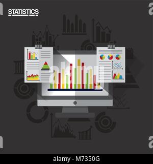 Données statistiques rapport de l'entreprise Illustration de Vecteur