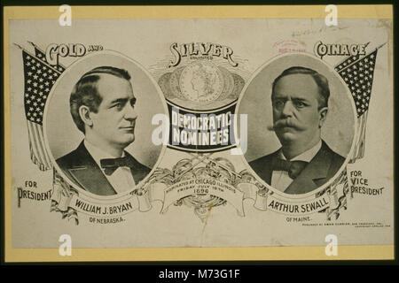 Les candidats démocratiques pour le président William J. Bryan du Nebraska (et) Arthur Sewall du Maine pour vice-président désigné à Chicago, Illinois, le vendredi, 10 juillet 1896. Rcac2001697077 Banque D'Images