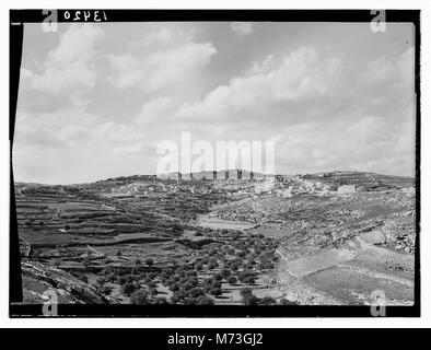 Vue à distance, Bethany & Olivet d'Abu Dis, pente de 'vie de notre Seigneur' LOC.12773 matpc Banque D'Images