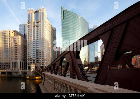 Pont sur la rivière Chicago, Chicago, Illinois, États-Unis