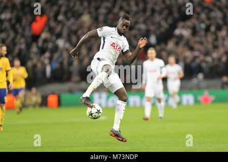 Londres, R.-U... 7 mars, 2018. Davinson peintures Sanchez (Tottenham) lors de la Ligue des Champions, huitièmes de finale, 2ème leg match de football entre Tottenham Hotspur FC et la Juventus FC le 7 mars 2018 au stade de Wembley à Londres, Angleterre - Photo Laurent Lairys / DPPI Banque D'Images