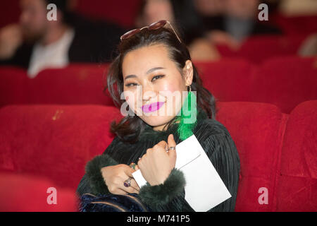 Moscou, Russie. 6 mars, 2018. L'actrice Yang Ge, assiste à la première de film 'JE SUIS Perdre du poids' au cinéma 'Karo le 11 octobre'. Credit : Victor Vytolskiy / Alamy Live News Banque D'Images