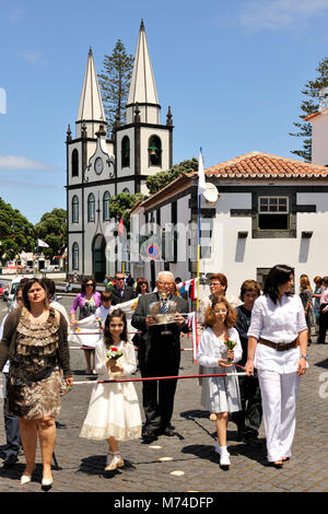 Esprit Saint (Espirito Santo) festivités à Madalena. Pico, Açores, Portugal Banque D'Images